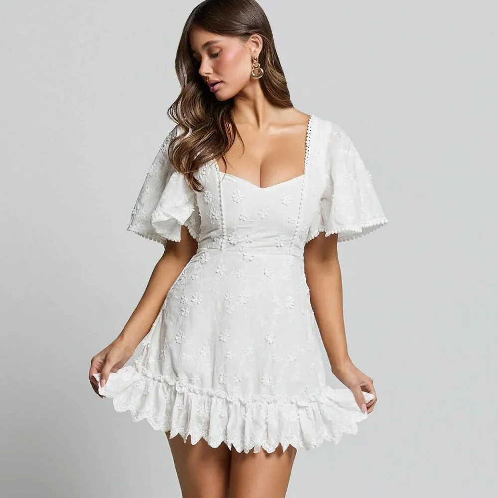 all white dress for women Chic White Midi Dress